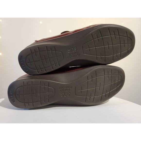 SAS Willow Cutout Leather Walnut Mary Jane Moccasin T-Strap Loafers Womens 8.5N - Picture 8 of 9